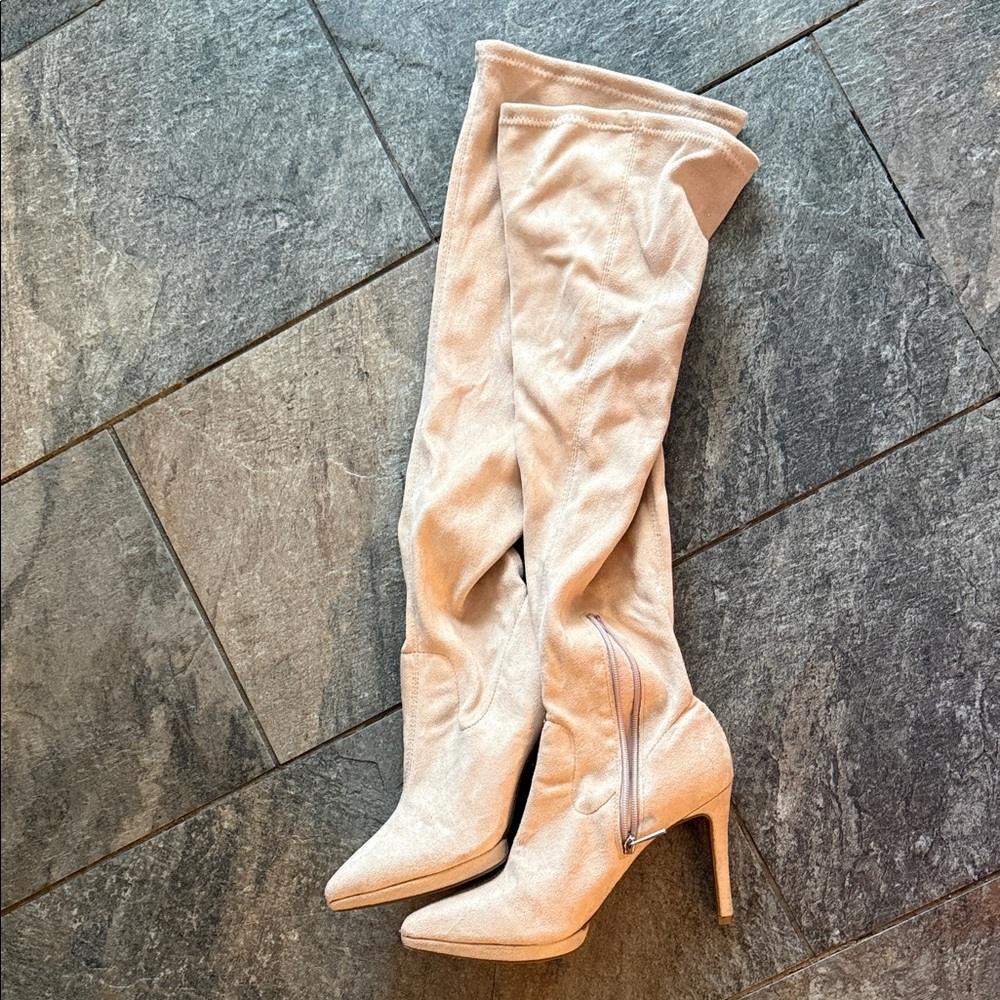 Jessica Simpson Cream Over-the-Knee Boots